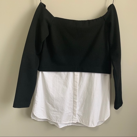 Zara Off-Shoulder Layered Top - Picture 1 of 3